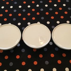 Three White Ceramic Cupcake Pedestals